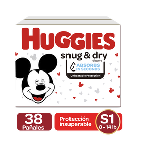 Pañales Huggies Snug&Dry Size 1; 38 uds