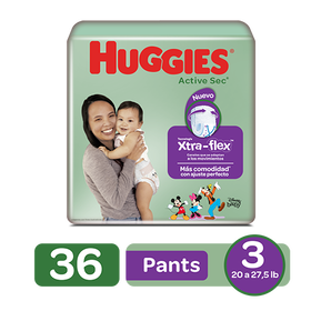 Pants Huggies Active Sec Xtra-Flex Size 3; 36uds